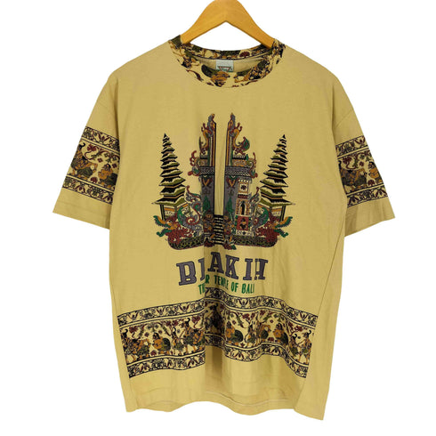 NEW TOP 袖裾シングル BESAKIH インディアンデザインクルーネックTシャツ メンズ