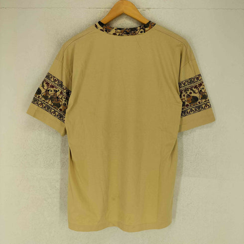 NEW TOP 袖裾シングル BESAKIH インディアンデザインクルーネックTシャツ メンズ