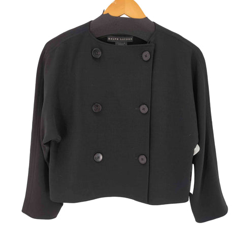 ラルフローレン RALPH LAUREN USA製 ショート丈 ノーカラーダブルジャケット レディース 2