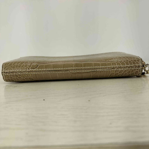 TUSCANIA クロコ型押し レザー ラウンドジップ 長財布 レディース