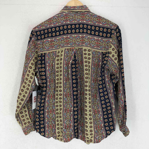 Liz Wear レーヨン100 ループ留め 両フラップ 総柄オープンカラーシャツ メンズ JPN:S