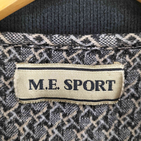 M.E.SPORT コットンレーヨン 総柄L/Sポロ メンズ JPN:M