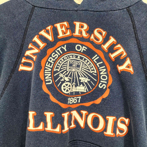 アーテックス ARTEX 70-80s USA製 ILLINOIS フロントプリントプルオーバーパーカー メンズ M