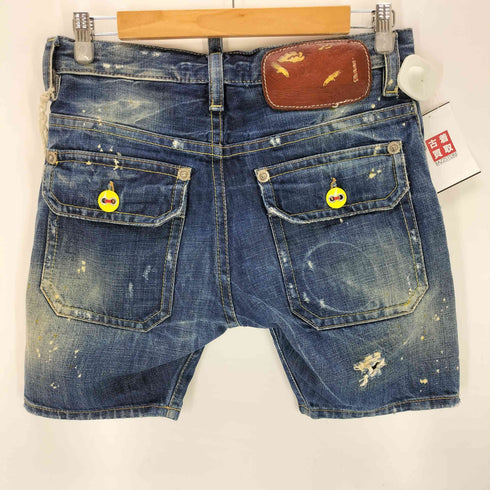 ディースクエアード DSQUARED2 ペイント加工 ダメージデニムハーフパンツ メンズ 36