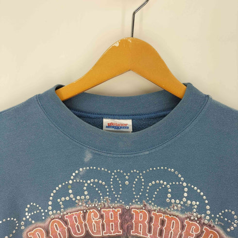 ヘインズ Hanes 90~00S ラインストーン ROUGH RIDERS 義勇騎兵隊 プリント クルーネック スウェット メンズ import:XL
