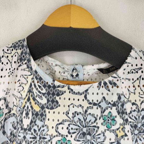 ザラ ZARA 花プリント ノースリーブ ブラウス レディース import:L