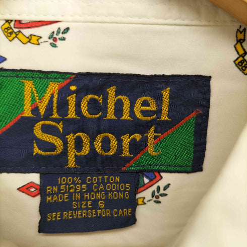 Michel Sport 香港製 エンブレム総柄 L/Sシャツ メンズ JPN:S