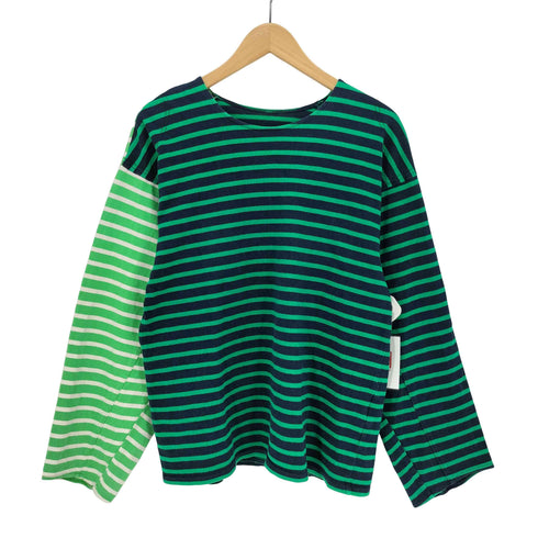 メゾンスペシャル MAISON SPECIAL Power Shoulder T-Shirt パワーショルダーボーダートップス レディース M