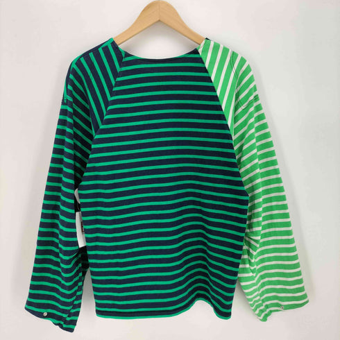 メゾンスペシャル MAISON SPECIAL Power Shoulder T-Shirt パワーショルダーボーダートップス レディース M