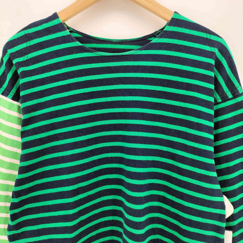 メゾンスペシャル MAISON SPECIAL Power Shoulder T-Shirt パワーショルダーボーダートップス レディース M