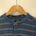 ドッカーズ DOCKERS 90S INDIGO ボーダー L/S バンドカラー ネル シャツ メンズ import:L