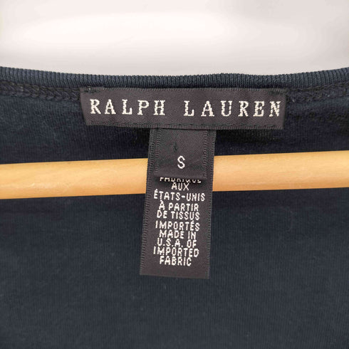 ラルフローレン RALPH LAUREN USA製 Vネック L/S コットン シャツ レディース import:S