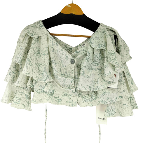 スナイデル snidel フリルティアードクロップドブラウス レディース ONE SIZE