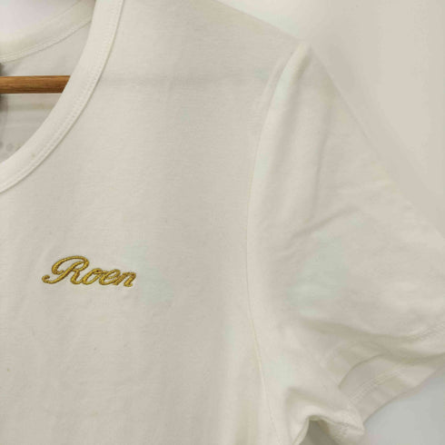 ロエン Roen ロゴ刺繍 スタッズ スカル SIT SEX SADE クルーネック S/S Tシャツ メンズ JPN:M