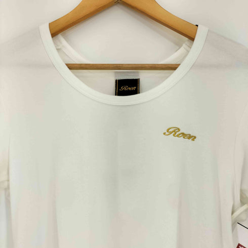 ロエン Roen ロゴ刺繍 スタッズ スカル SIT SEX SADE クルーネック S/S Tシャツ メンズ JPN:M