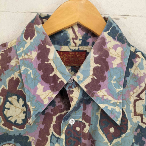 シアーズ Sears 70s- KINGS ROAD 襟芯 総柄シャツ メンズ L