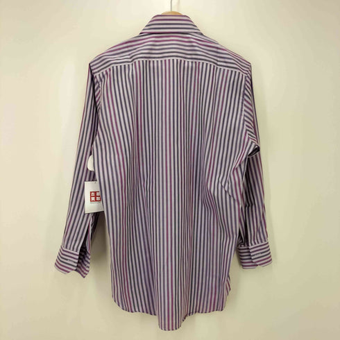 エトロ ETRO イタリア製 ストライプ L/S ホリゾンタルカラー シャツ メンズ 39