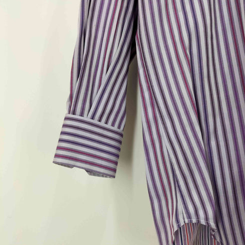 エトロ ETRO イタリア製 ストライプ L/S ホリゾンタルカラー シャツ メンズ 39