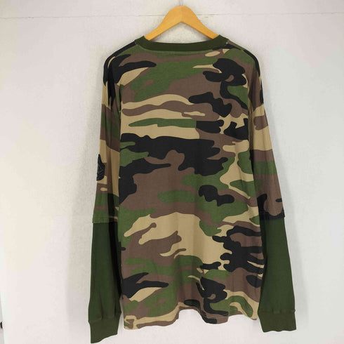 サウスポール SOUTHPOLE カモ柄 レイヤードカットソー メンズ XL