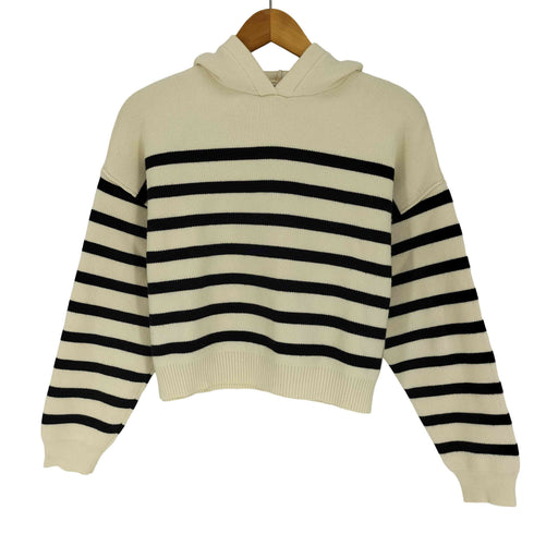 ザラ ZARA ボーダー柄 ニット フーディ パーカー レディース JPN:S