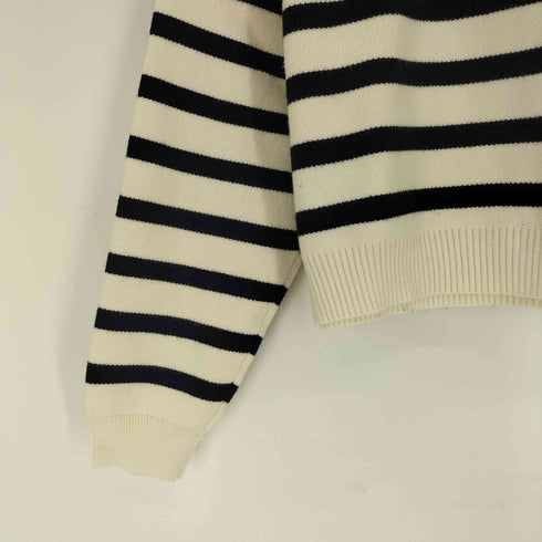 ザラ ZARA ボーダー柄 ニット フーディ パーカー レディース JPN:S