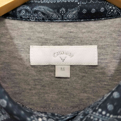 キャロウェイ Callaway ロゴ刺繍 ペイズリー柄 S/S ポロシャツ メンズ JPN:M