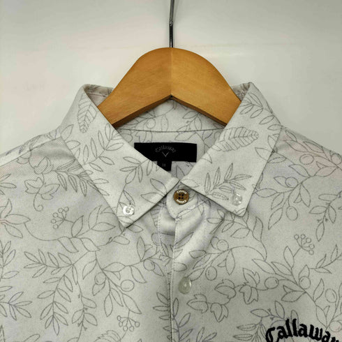 キャロウェイ Callaway ロゴ刺繍 ボタニカルプリント S/S ポロシャツ メンズ JPN:M