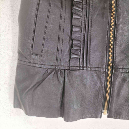prideglide pig skin フリルデザインノーカラージャケット レディース JPN:36