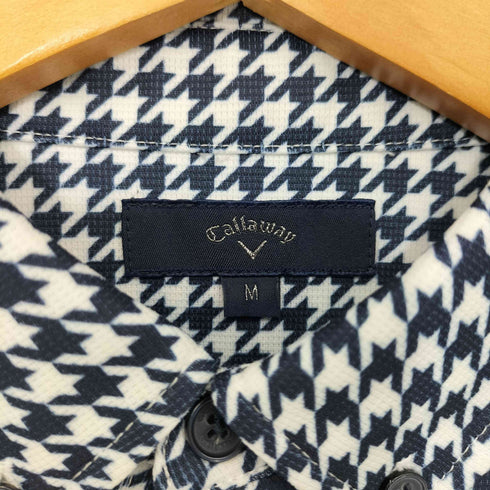 キャロウェイ Callaway ロゴ刺繍 千鳥格子柄 S/S ポロシャツ メンズ JPN:M
