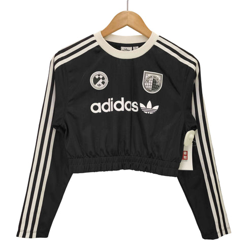 アディダスオリジナルス adidas Originals W SOCCER LS CROP クロップド クルーネック Tシャツ レディース JPN:L