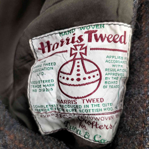 ハリスツイード Harris Tweed Dunn&Co 胡桃ボタン ツイード3Bテーラードジャケット メンズ