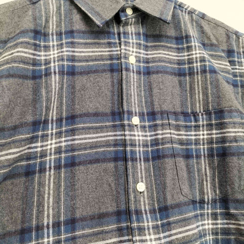 スリードッツ three dots マチ付き L/Sチェックシャツ メンズ JPN:M