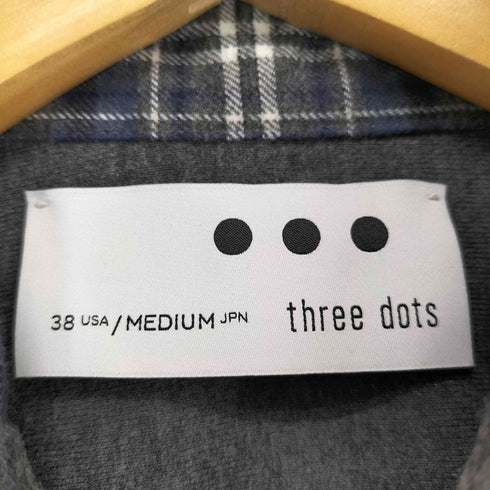 スリードッツ three dots マチ付き L/Sチェックシャツ メンズ JPN:M