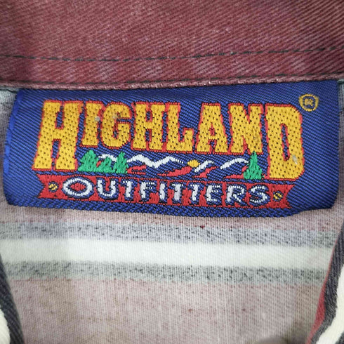 90-00s HIGHLAND OUTFITTERS エンブレム刺繍 ボタンダウンシャツ メンズ JPN:XL