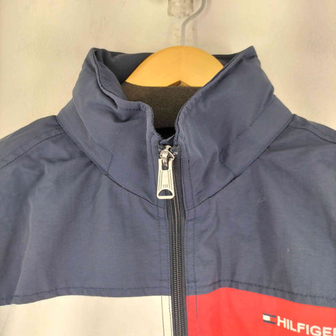 トミーヒルフィガー TOMMY HILFIGER フルジップ ロゴ刺繍 ナイロンジャケット メンズ import:L