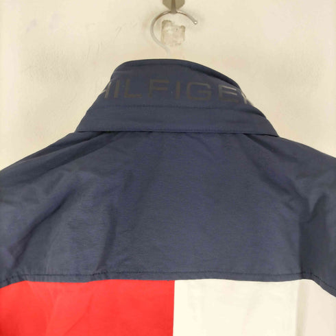 トミーヒルフィガー TOMMY HILFIGER フルジップ ロゴ刺繍 ナイロンジャケット メンズ import:L