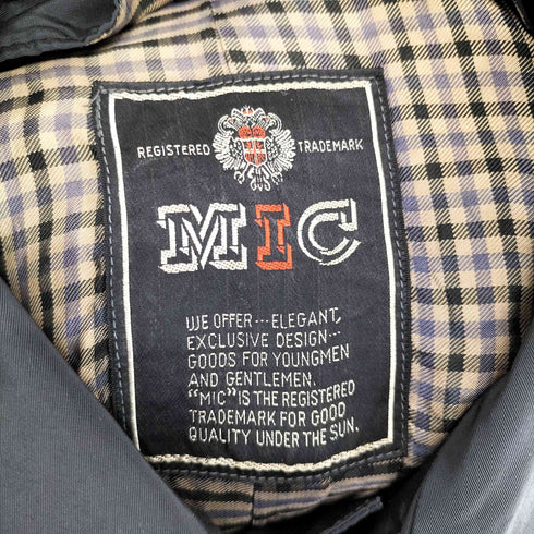 MIC 裏地チェック 比翼ステンカラーコート メンズ 94