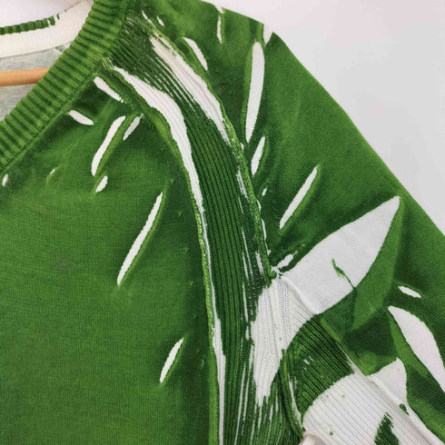 ドルチェアンドガッバーナ DOLCE&GABBANA ITTIERRE イタリア製 オーバープリント Vネック サマーニット メンズ import:XS