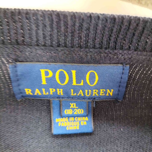 ポロラルフローレン POLO RALPH LAUREN スモールポニー刺繍 エルボーパッチ Vネックニット メンズ XL
