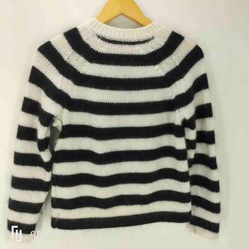 マカフィー MACPHEE ポリ ナイロン モヘヤ 混 ボーダー ニット レディース JPN:S