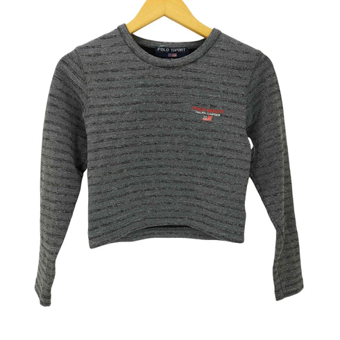 ポロスポーツラルフローレン POLO SPORT RALPH LAUREN 90S OLD 星条旗タグ ボーダー クロップド L/S カットソー ロンT レディース import:S