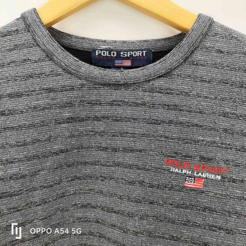 ポロスポーツラルフローレン POLO SPORT RALPH LAUREN 90S OLD 星条旗タグ ボーダー クロップド L/S カットソー ロンT レディース import:S