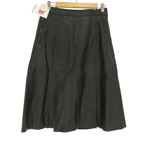 バナナリパブリック BANANA REPUBLIC 羊革 ラムレザー サイドジップ フレアスカート レディース 4