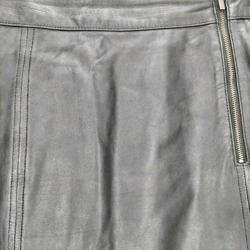 バナナリパブリック BANANA REPUBLIC 羊革 ラムレザー サイドジップ フレアスカート レディース 4