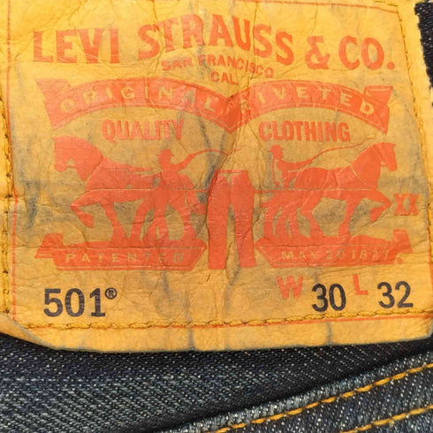 リーバイス Levis 501 ヒゲ ストレートデニム メンズ W30/L32