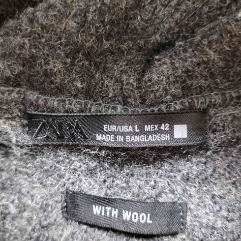 ザラ ZARA WOOLフェイクファージップフーディ メンズ L