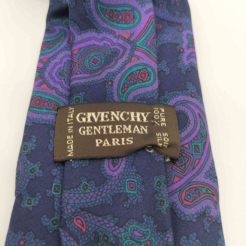 ジバンシィ GIVENCHY イタリア製 GENTLEMAN PARIS シルク ペイズリー柄 ネクタイ メンズ