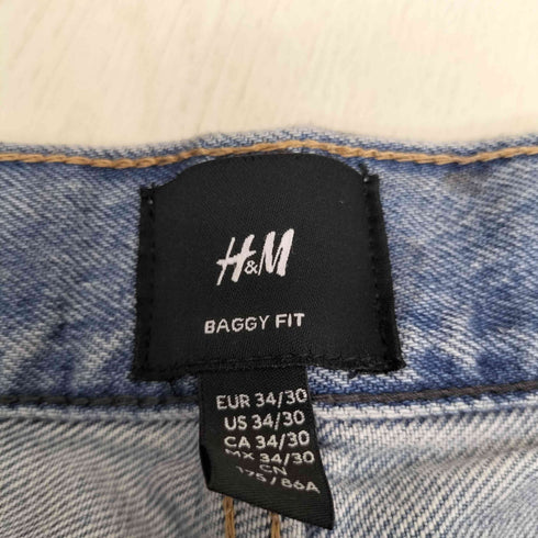 エイチアンドエム H&M コーティング加工 バギーデニム メンズ 34/30
