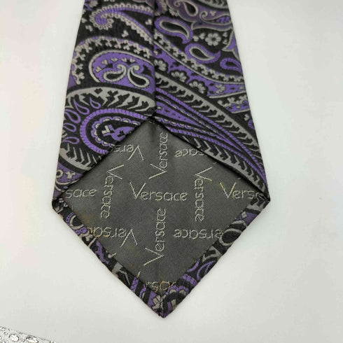ジャンニヴェルサーチ GIANNI VERSACE イタリア製 ペイズリー シルク ネクタイ メンズ