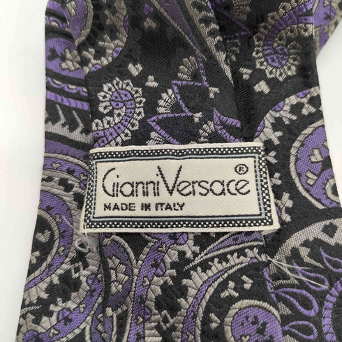 ジャンニヴェルサーチ GIANNI VERSACE イタリア製 ペイズリー シルク ネクタイ メンズ